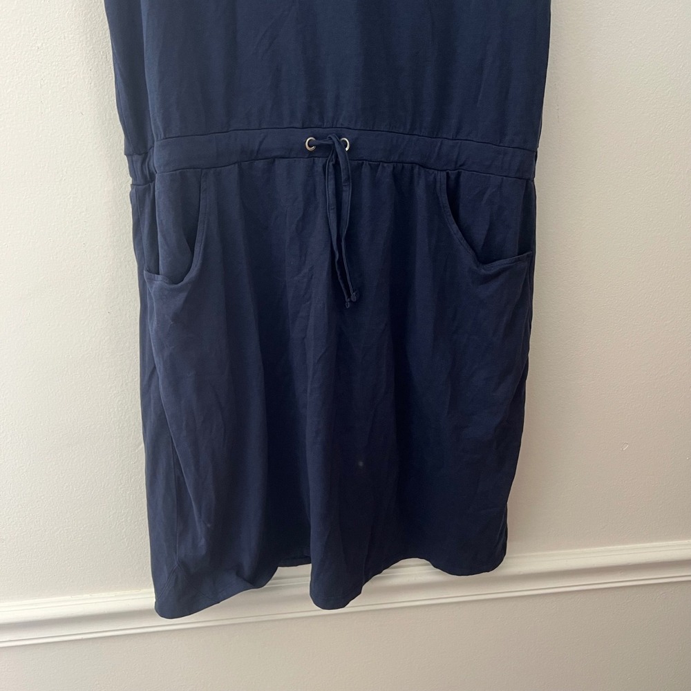Toad&Co Womens Medium Navy Blue Organic Cotton Blend T-Shirt Dress Pockets‎ - Picture 4 of 7